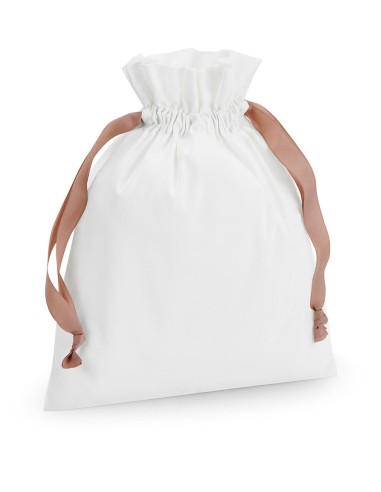 W-W121-Cotton Gift Bag with Ribbon Drawstring